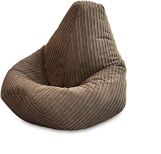 Jumbo Cord High Back Bean Bag Chair Adult Lounger Seat Recliner Brown