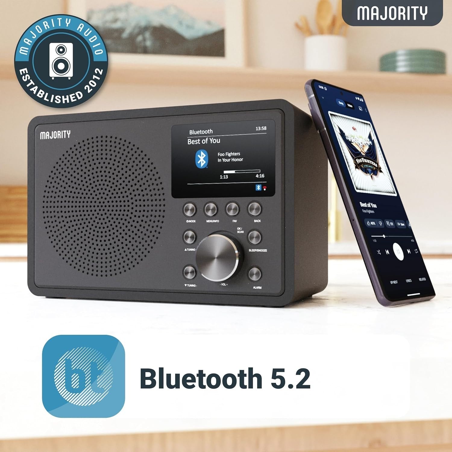 Internet DAB+/FM Radio Bluetooth WiFi Multi-Alarm DSP Speaker