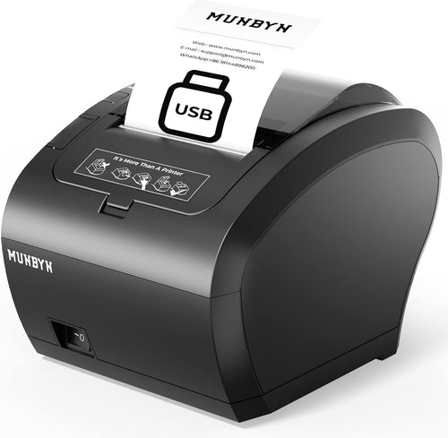 Black 80mm Thermal Receipt Printer USB POS Auto Cutter Energy Star