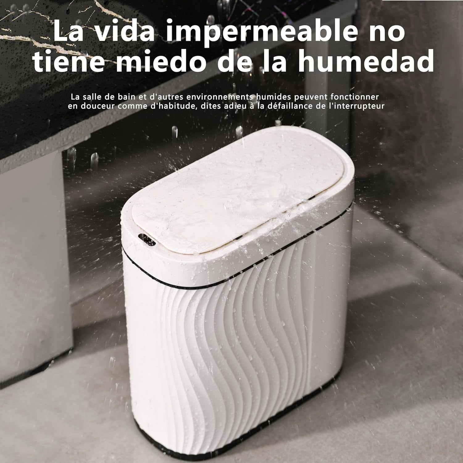 8L Automatic Sensor Bin White Waterproof Quiet