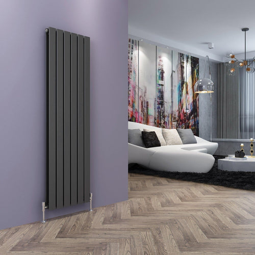 Modern Anthracite Vertical Column Radiator 1600x452mm Double Panel