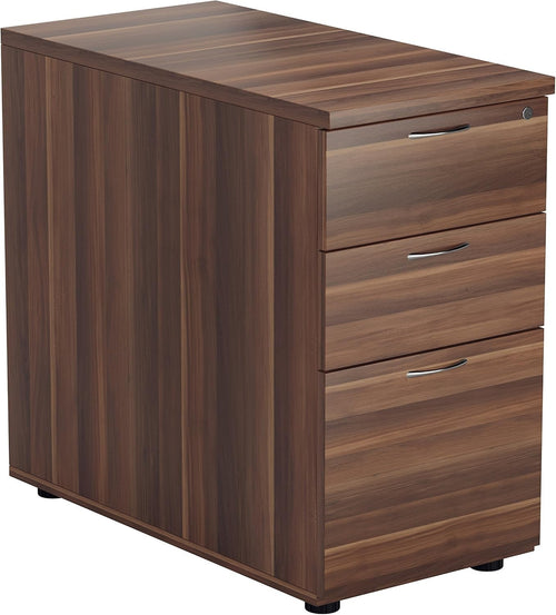 Dark Walnut 3 Drawer Lockable Filing Cabinet 40.4x80x73cm