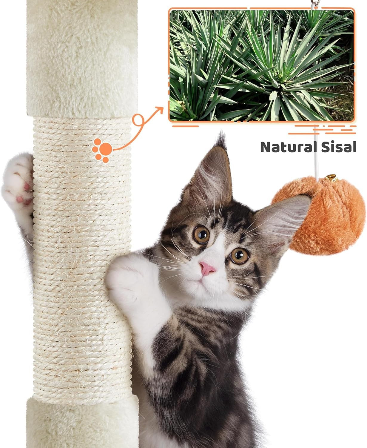 Cat Tree 165cm Tall Tower With Condo Scratching Posts Perches & Hanging Toys