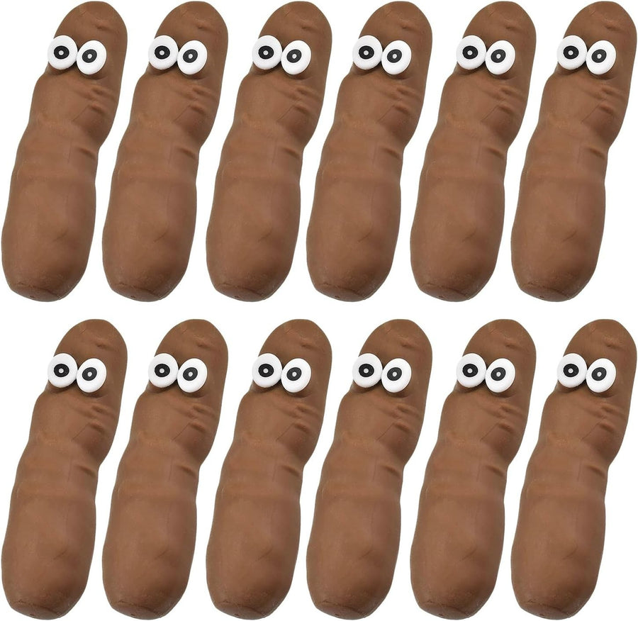 12pcs Stretchy Poo Stress Toys Squishy Bead Fidget Anxiety Relief
