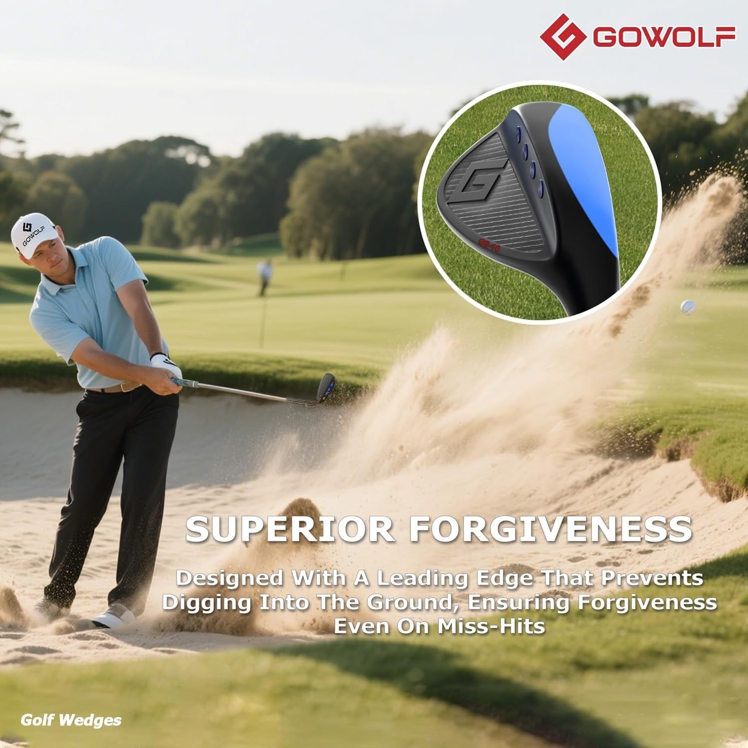 Mens Right Hand Golf Wedge Full Face CNC Milled High Spin 50–60°
