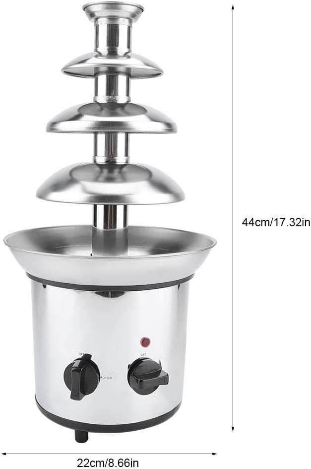 4 Tier Chocolate Fountain Machine 2000W Electric Fondue Melter Steel