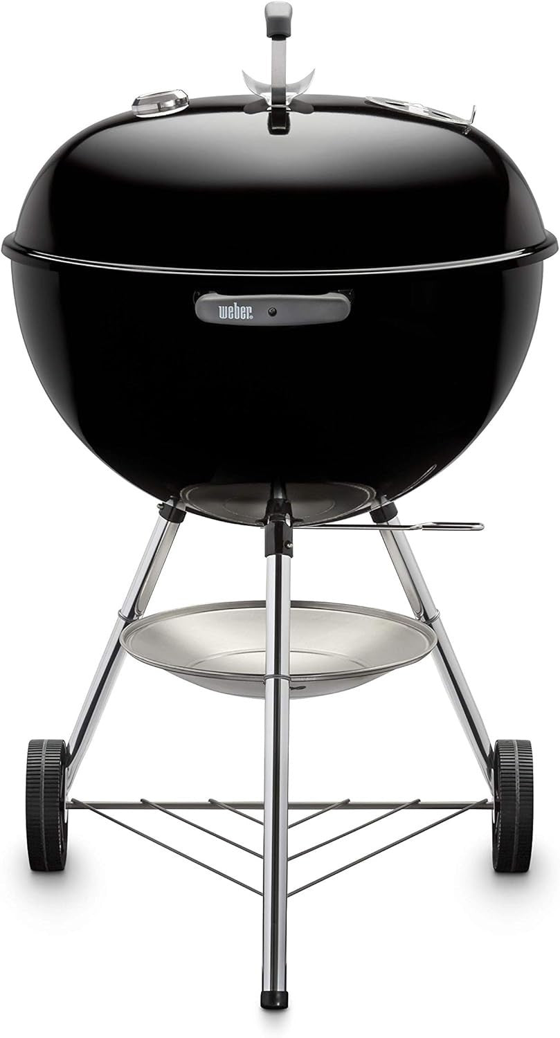 Classic Charcoal Kettle BBQ Grill 57cm | Enamel Lid, Thermometer & Wheels