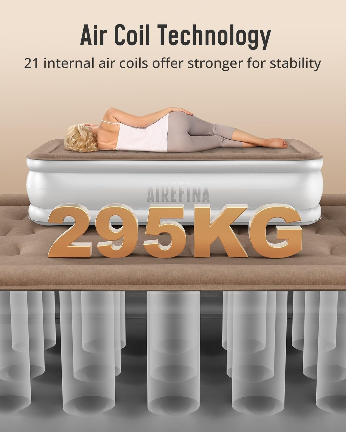 Single Air Bed Built-In Electric Pump Inflatable Mattress Camping Home
