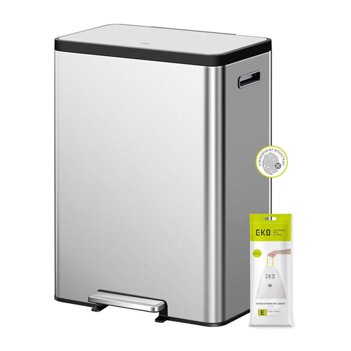 60L Dual Recycling Kitchen Bin 36L+24L Stainless Steel Soft Close
