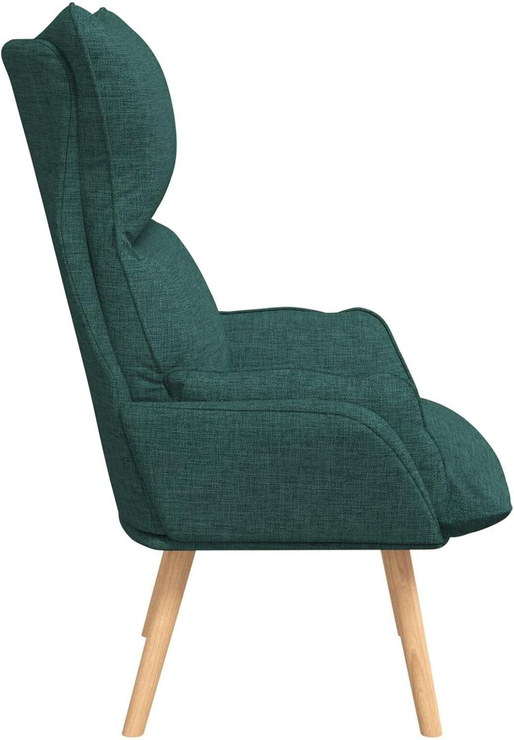 Ergonomic Green Recliner Chair with Removable Cushion & Wooden Legs