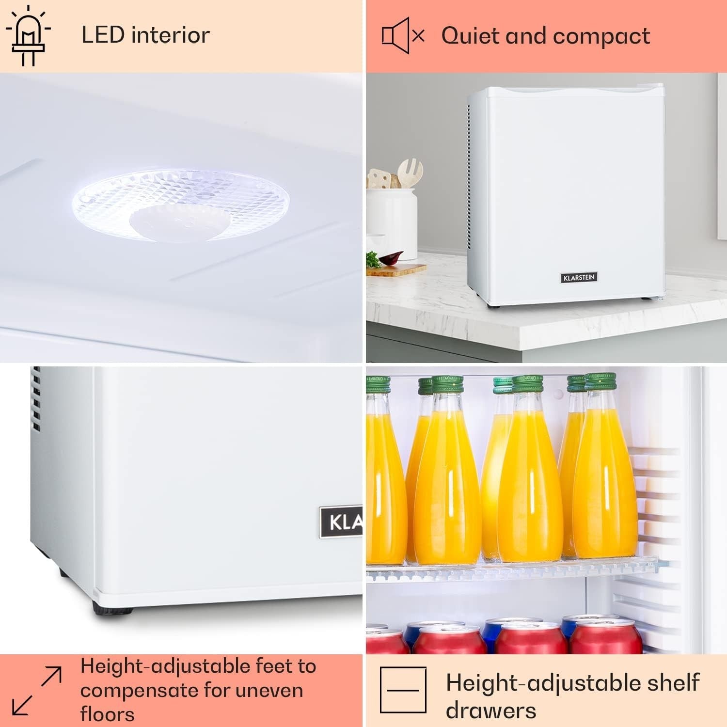 Compact 23L White Mini Fridge Tabletop Cooler for Home Office Bedroom