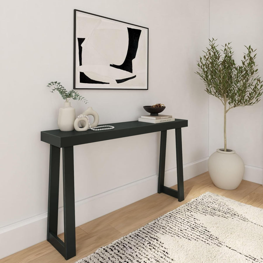 56 Inch Solid Wood Console Table – Narrow Entryway Sofa Accent Table