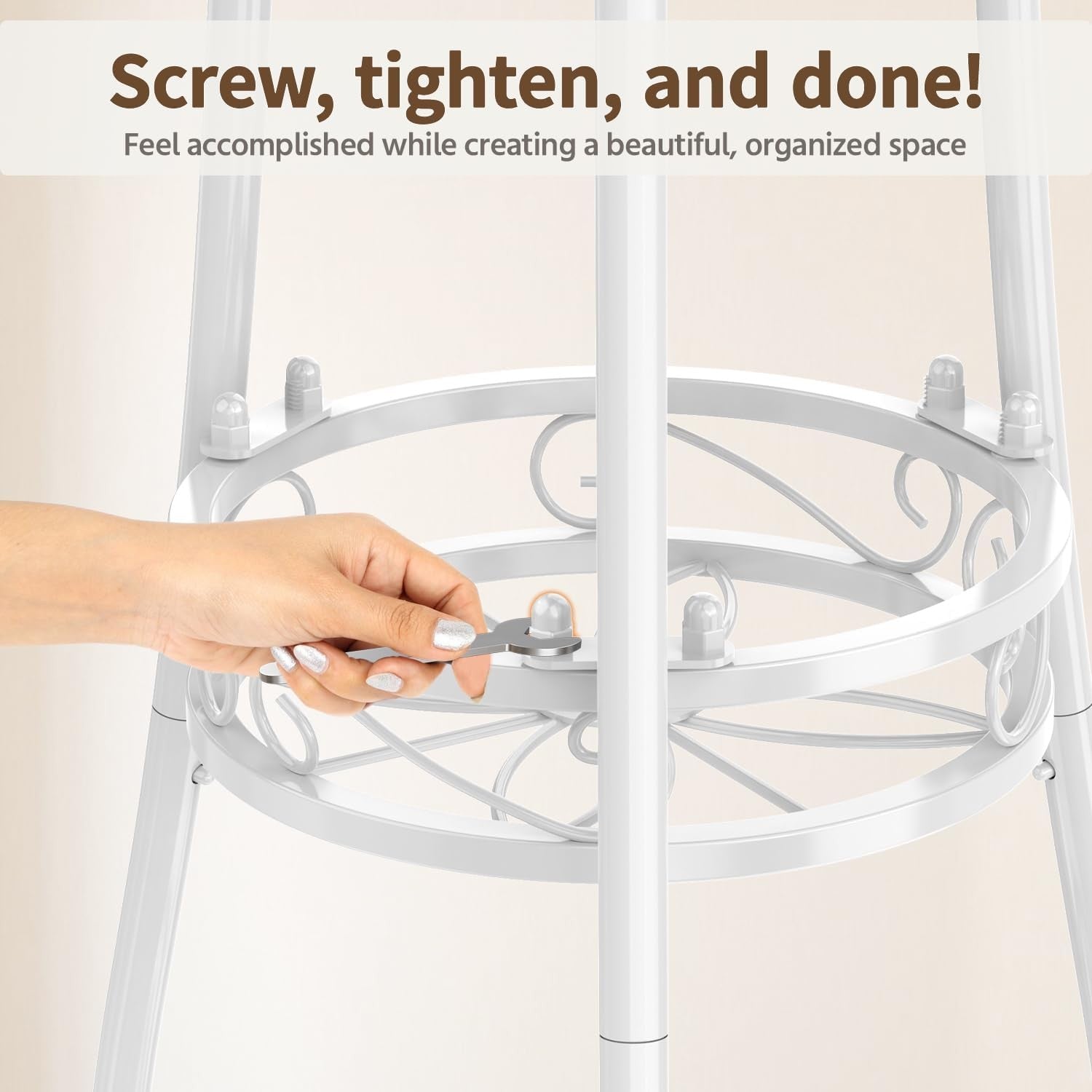 3 Tier White Metal Plant Stand Indoor Outdoor Tall Flower Pot Display Rack