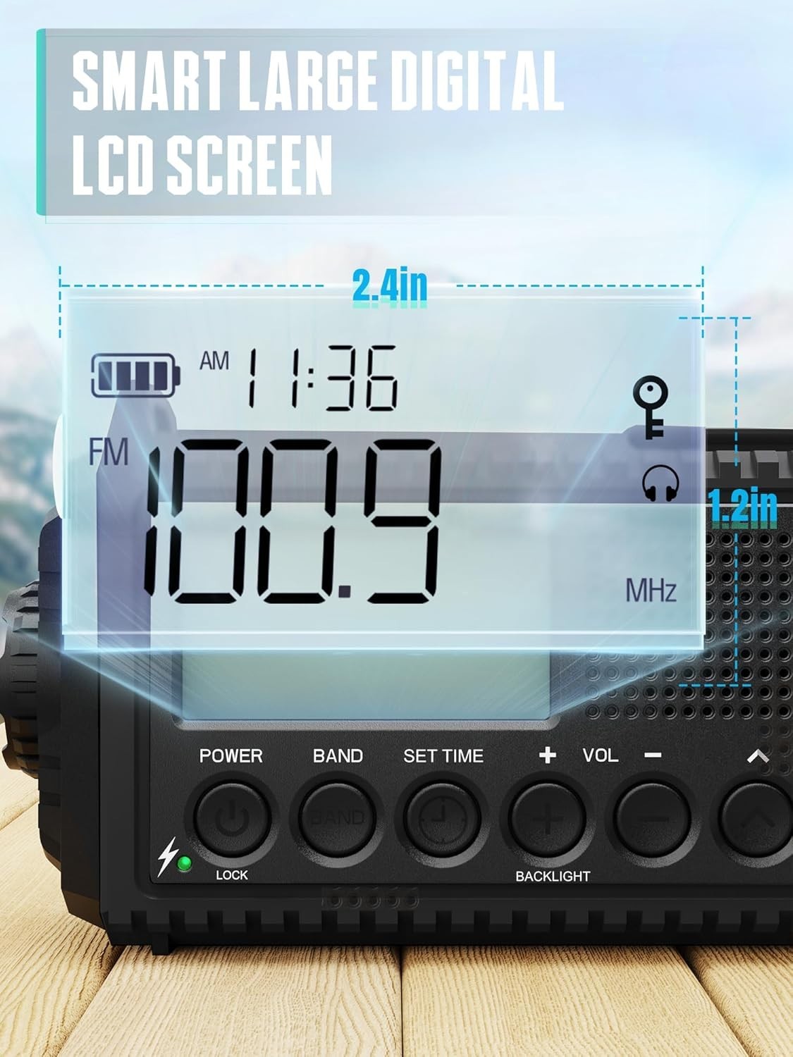 Emergency Wind Up Solar Radio AM/FM/SW 12000mAh Waterproof
