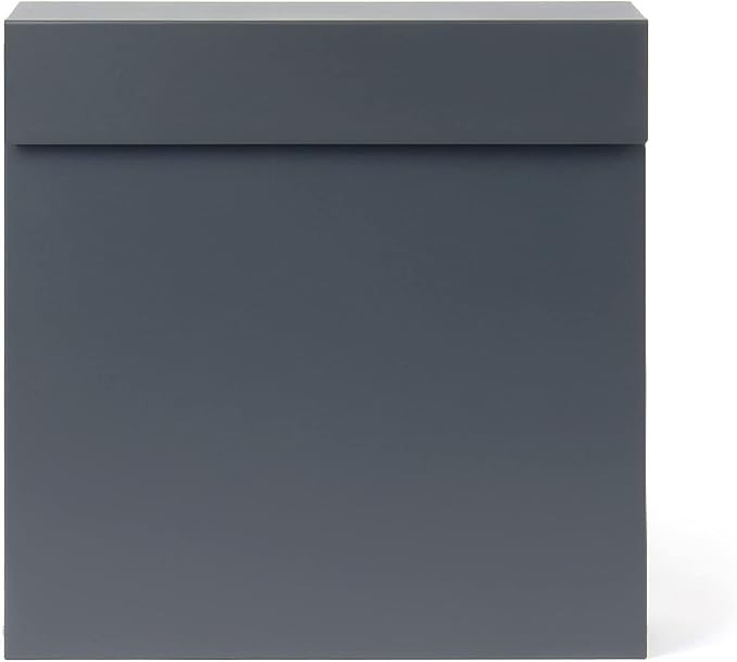 Wall Mounted Letter Box Dark Grey V49 Lockable Mailbox with Newspaper Holder