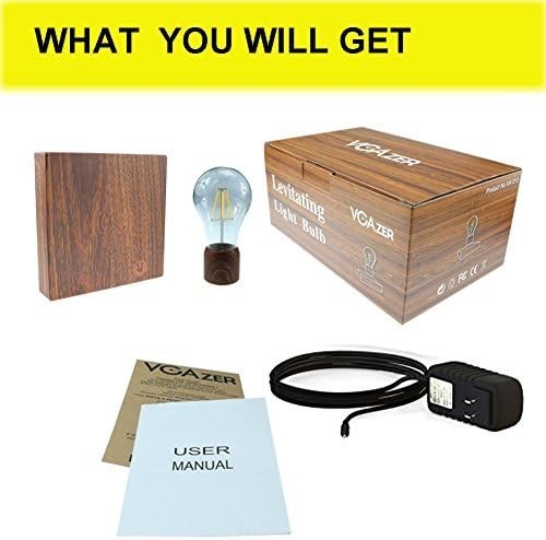 Polished Wooden Magnetic Levitating LED Bulb Desk Lamp Floating Light