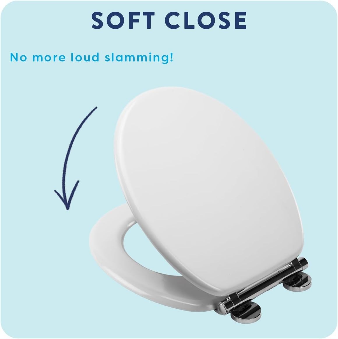 Lucerne White Wooden Toilet Seat Oval Soft Close Quick Release Antibacterial