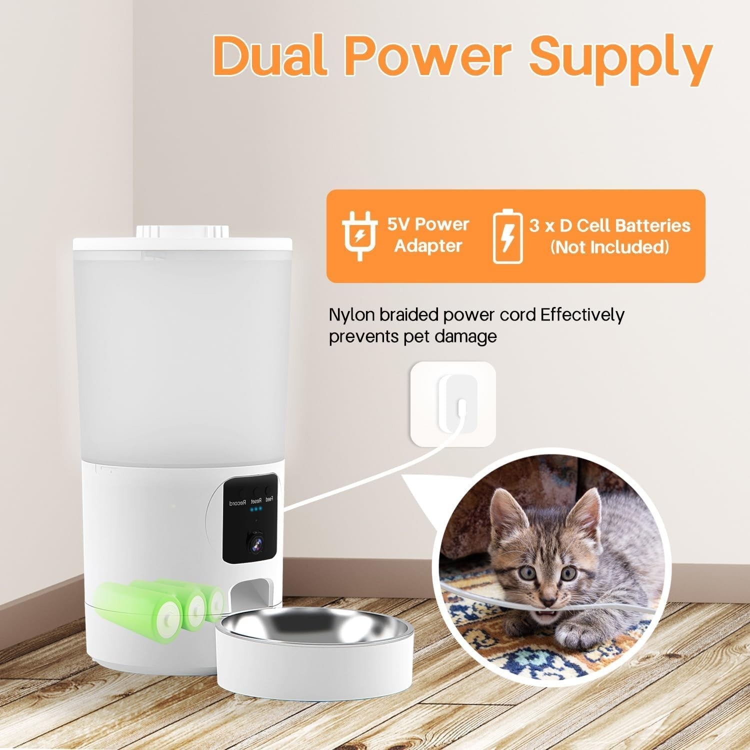 Smart Pet Feeder 2K Camera WiFi App Control 6L Auto Cat Dog Feeder
