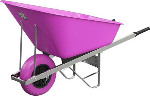 160L 1-Wheel Pink Garden Wheelbarrow – Puncture Proof Slim Tyre w/ Heavy Duty