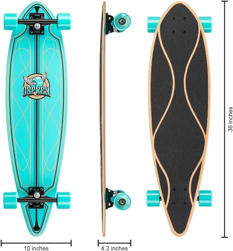 36in Pintail Longboard Cruiser Complete Maple Deck Beginner Skateboard