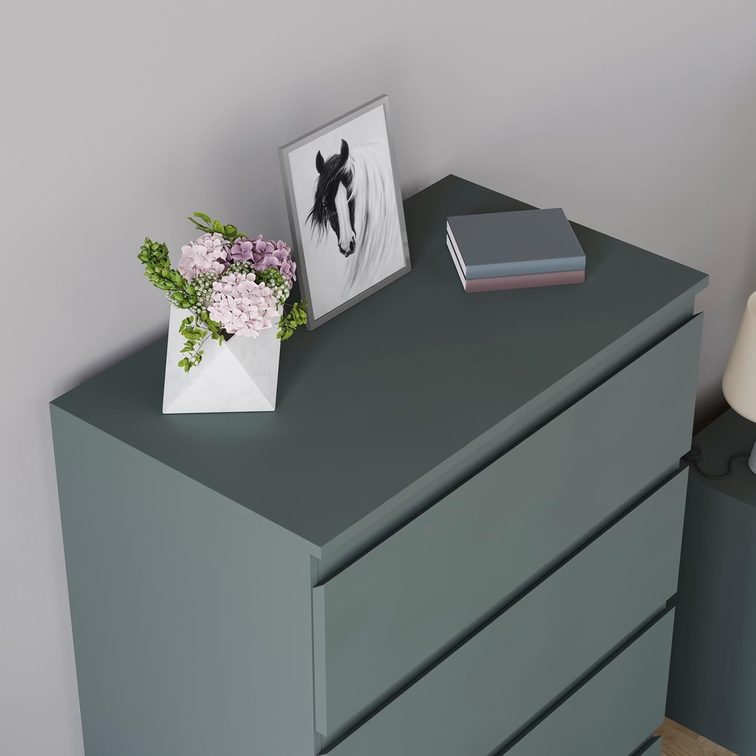 5 Drawer Modern Wooden Chest Storage Unit - Bedroom Organizer, Easy Assembly