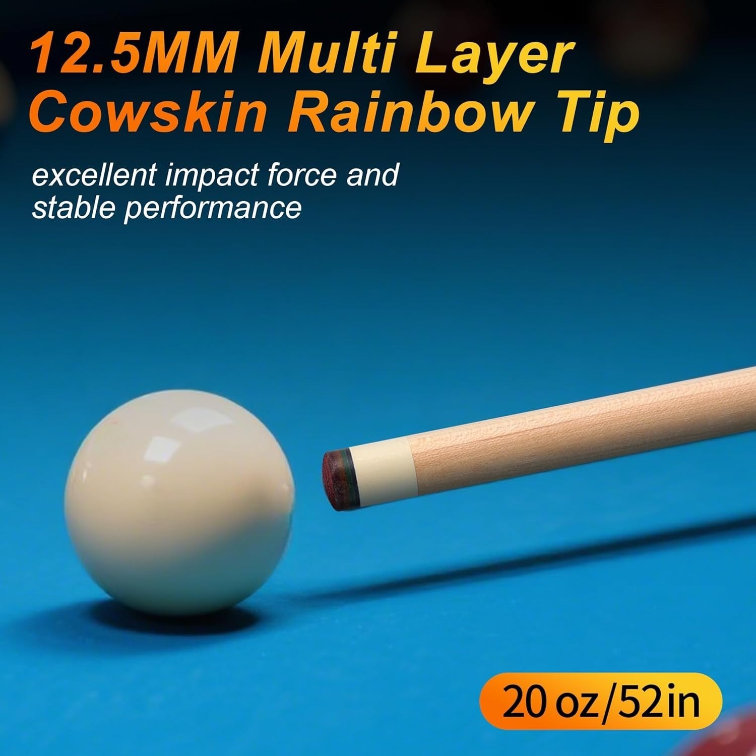 58" Adjustable Pool Cue 19oz–21oz Canadian Maple 12.5mm Pro Stick Set