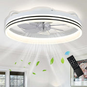 19.7" Ceiling Fan with Light, Bladeless, 6 Speeds, Dimmable, APP