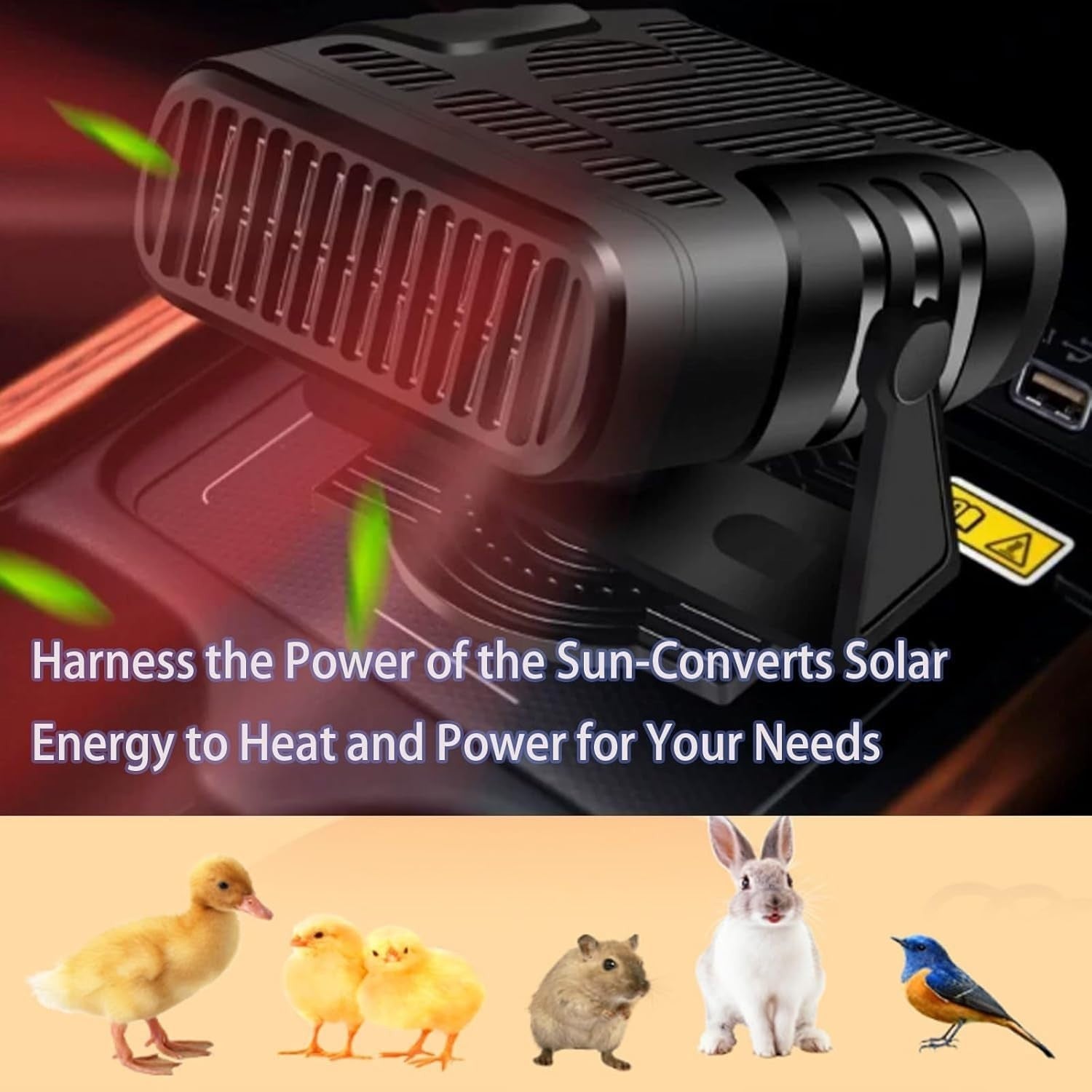 20W Solar Chicken Coop Heater Portable Outdoor Pet