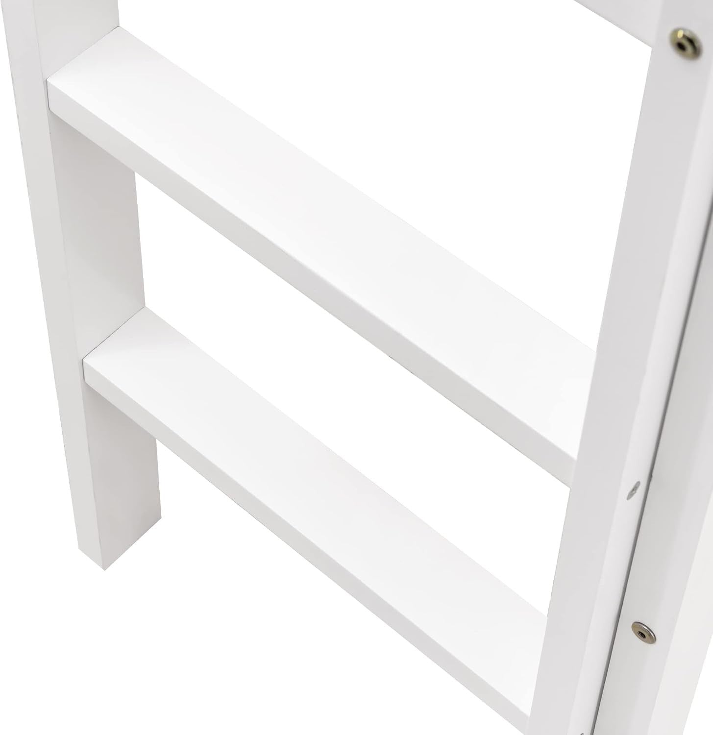 Space-Saving Kids Bunk Bed with Ladder, Blackboard & Shelf, White Pine Wood