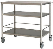 Stainless Steel Kitchen Trolley Rolling Prep Cart 3 Tier Lockable Wheels
