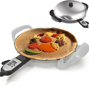 40cm Electric Griddle Non-Stick Crepe & Roti Maker | Digital Heat Control 1700W