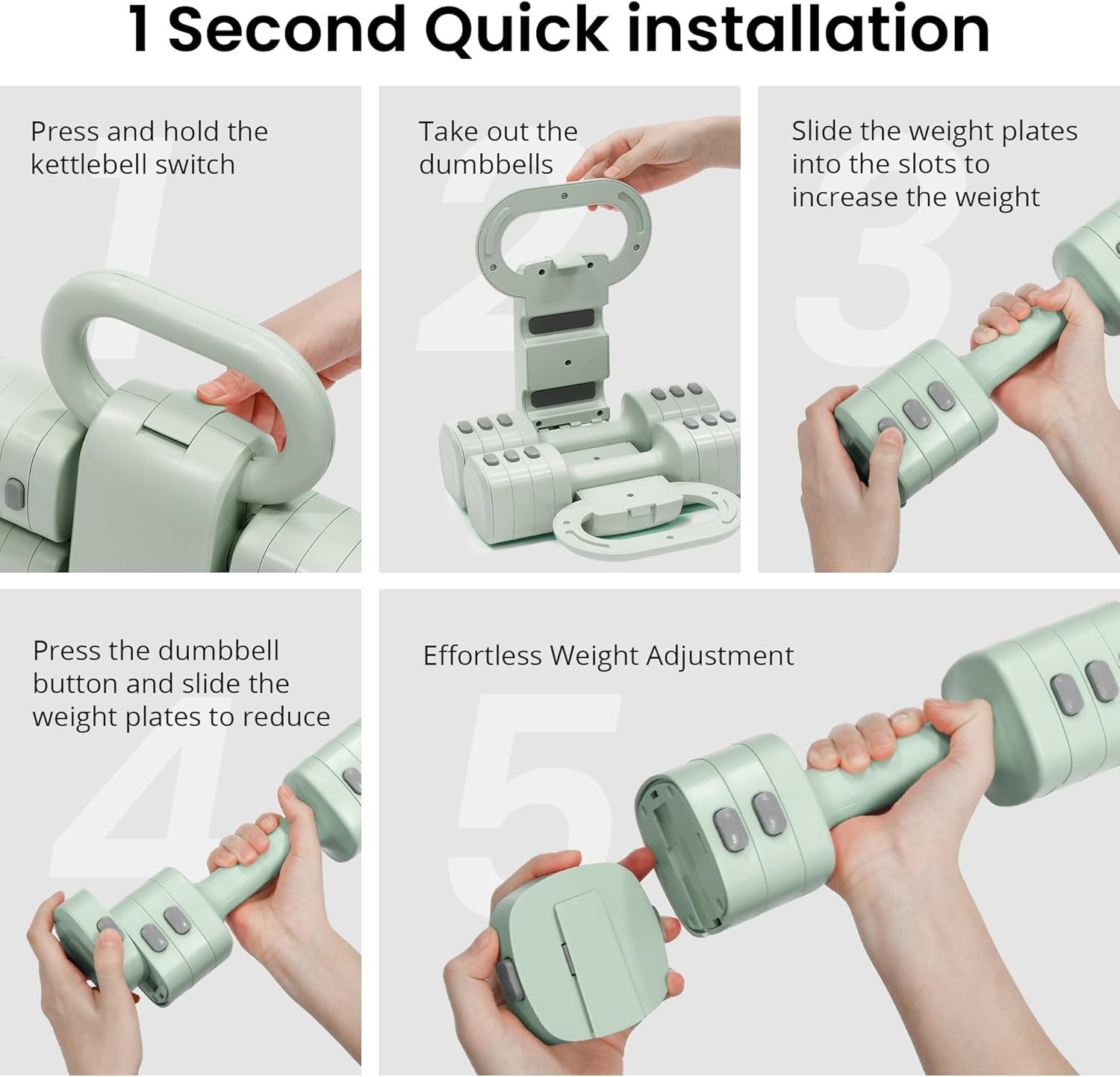 2-in-1 Adjustable Dumbbell Kettlebell Set Women 4-Level Home Gym Weights