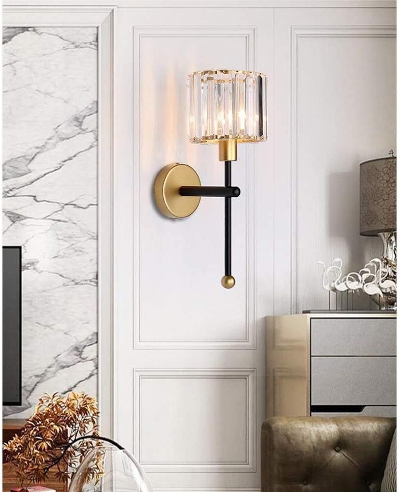 Modern Crystal Wall Sconce Light | Minimalist Bedroom & Corridor Lighting