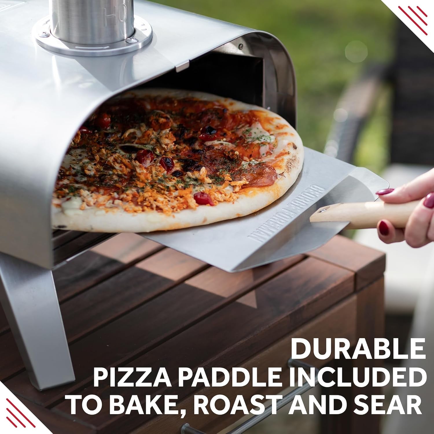 12" Outdoor Wood Fired Pizza Oven Stainless Steel Portable BBQ Smoker Grill