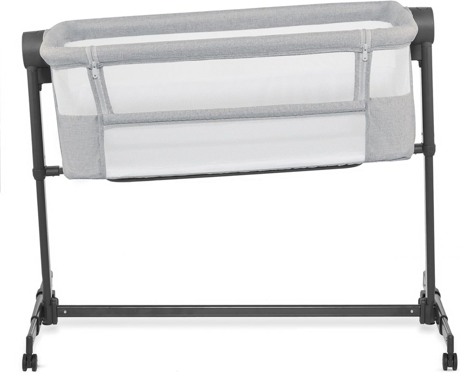 Bedside Baby Crib Co-Sleeper Cot Adjustable Height Travel Bassinet Light Grey