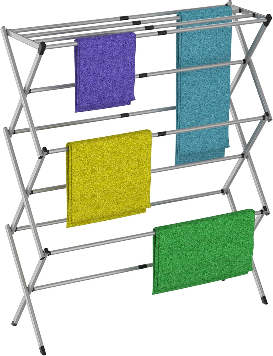 Foldable Clothes Airer Extendable Drying Rack Aluminium Indoor Outdoor Towels