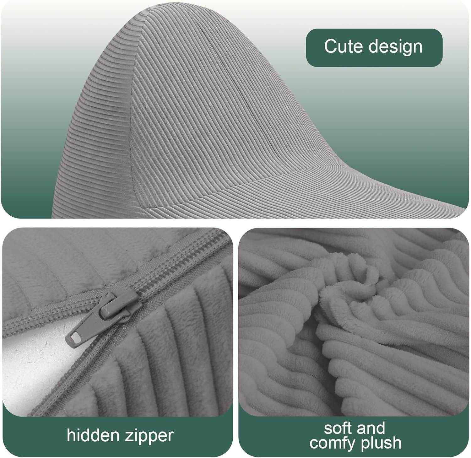 Large Grey Kids Bean Bag Chair with Removable Washable Cover - Durable Seat