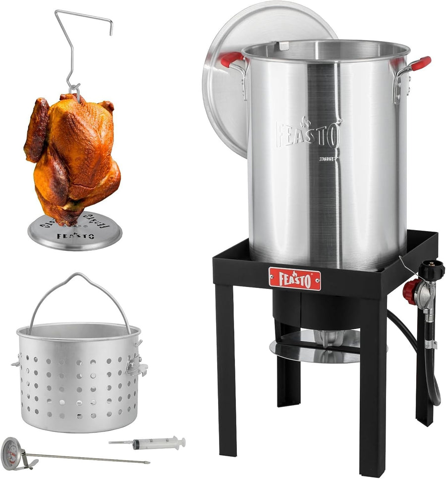 30QT Outdoor Turkey Fryer Propane 50,000BTU Seafood Boiler Kit