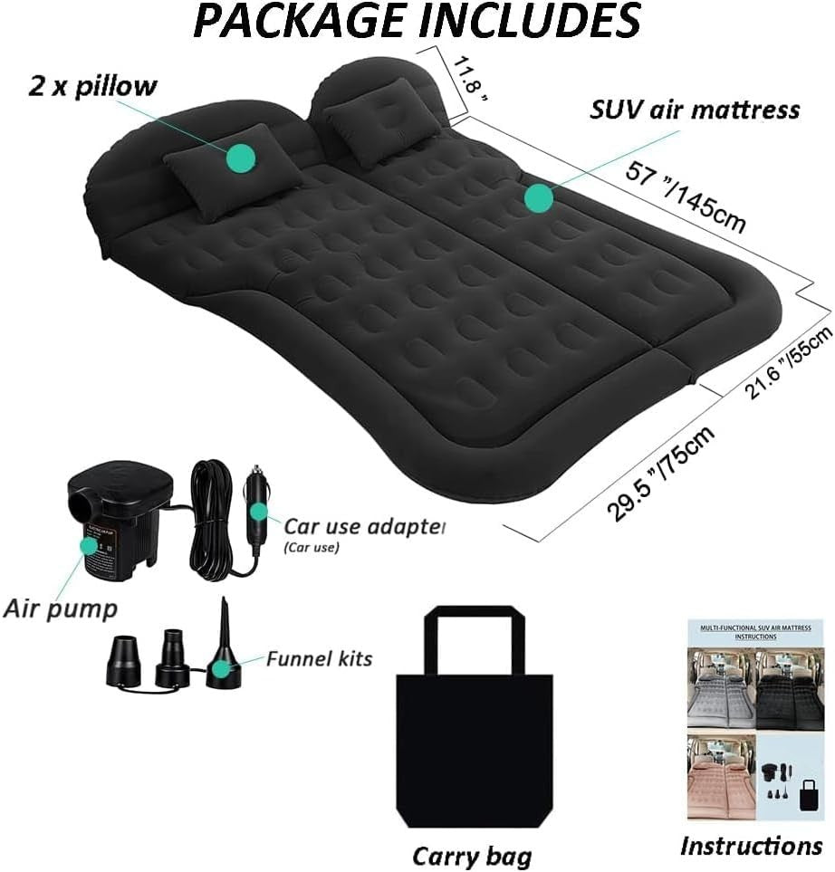 SUV Air Mattress Inflatable Car Bed w/ Electric Pump Camping Travel Pad