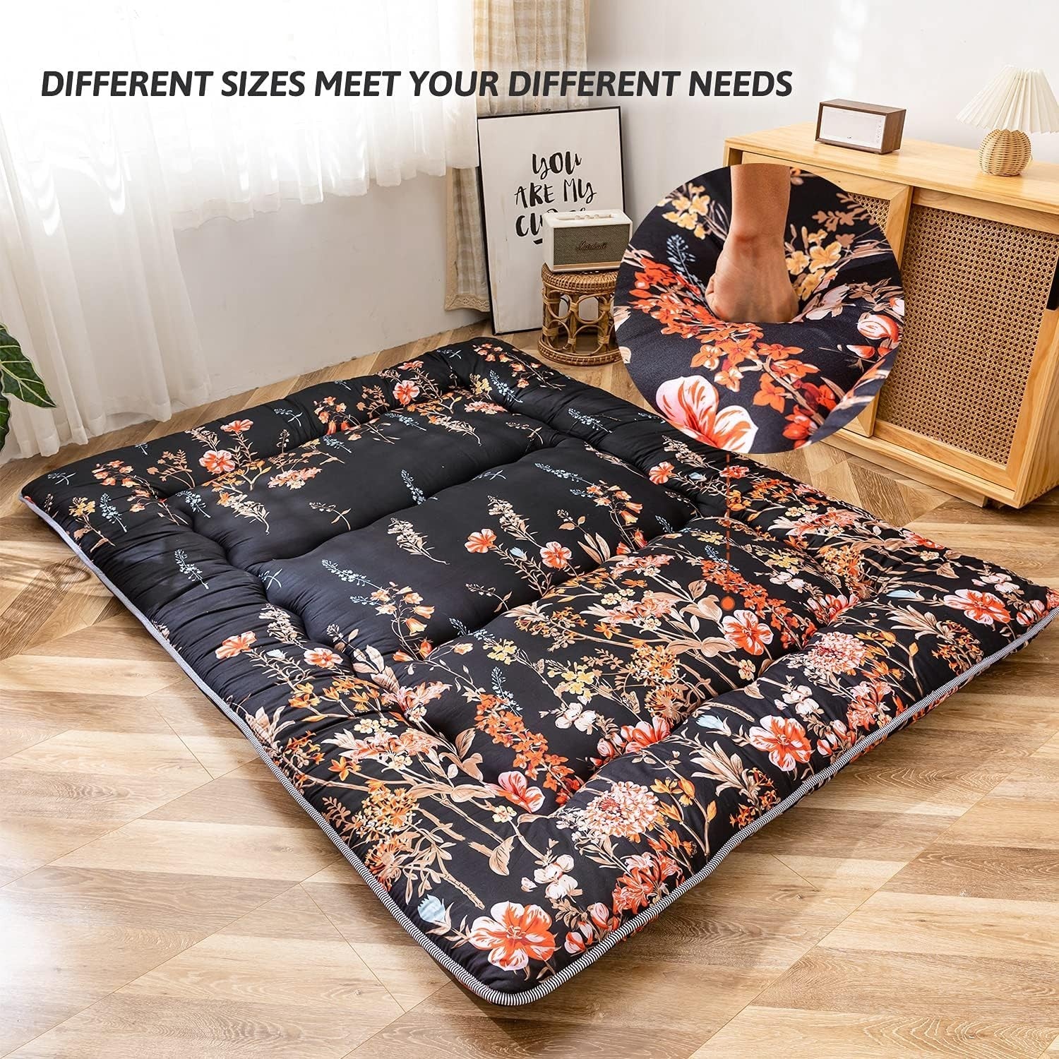Japanese Floor Mattress Futon King Size Thick Tatami Pad Foldable Sleeping Mat