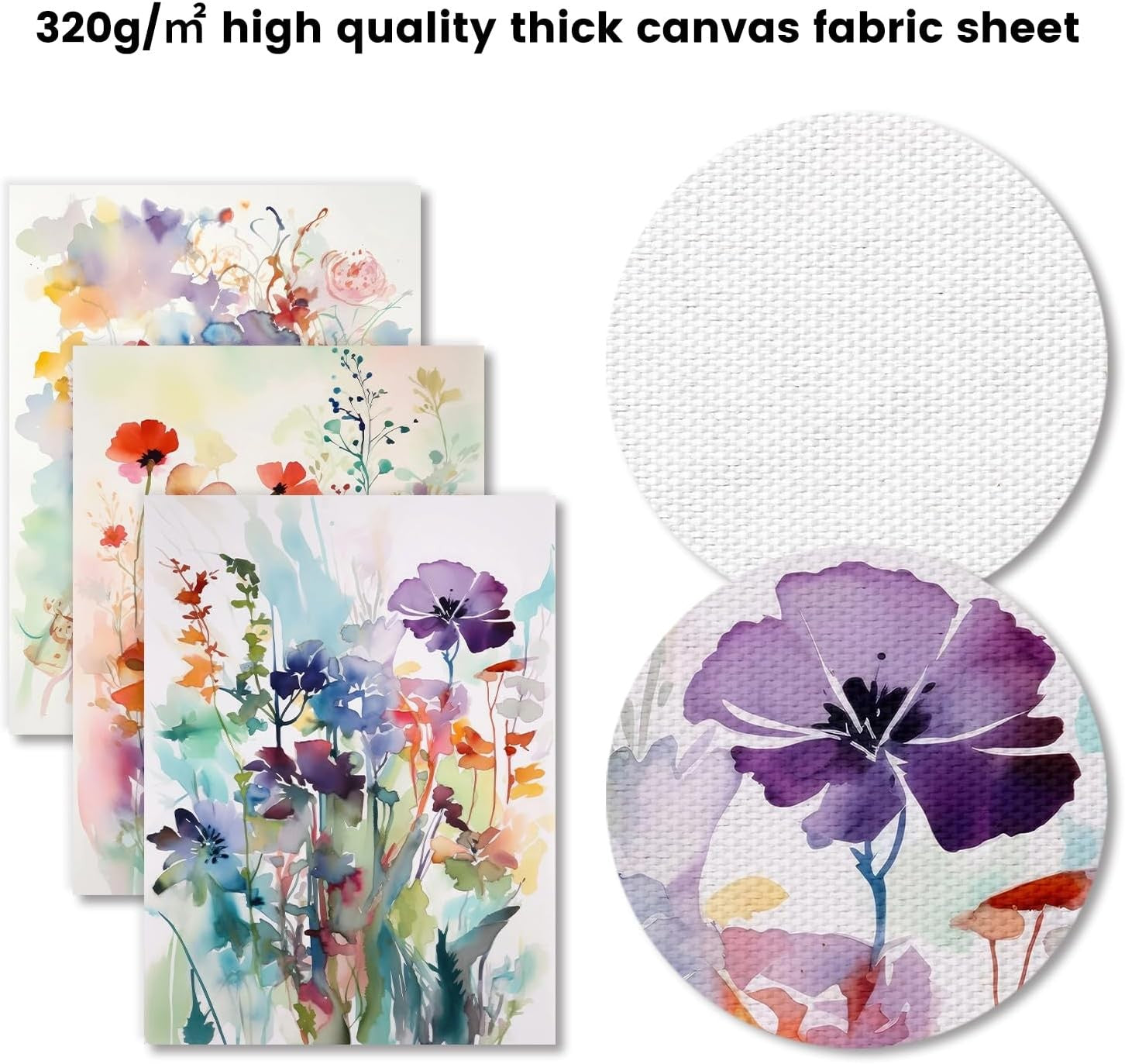 3Pcs Watercolor Flower Canvas Wall Art – Colorful Botanical Prints 12x16in