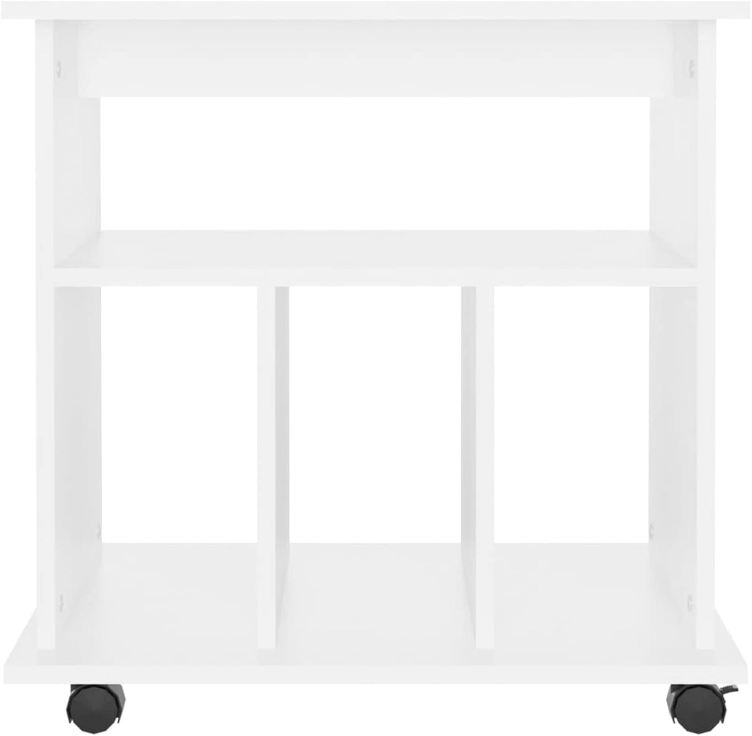 White Rolling File Cabinet Wooden Under Desk Printer Stand Storage
