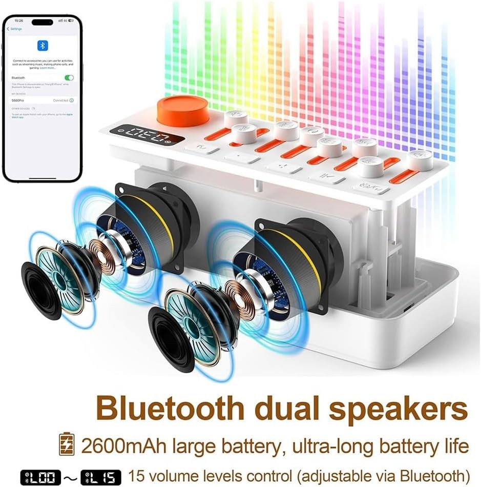 White Noise Sleep Sound Machine with Bluetooth & Night Light 8 Sounds