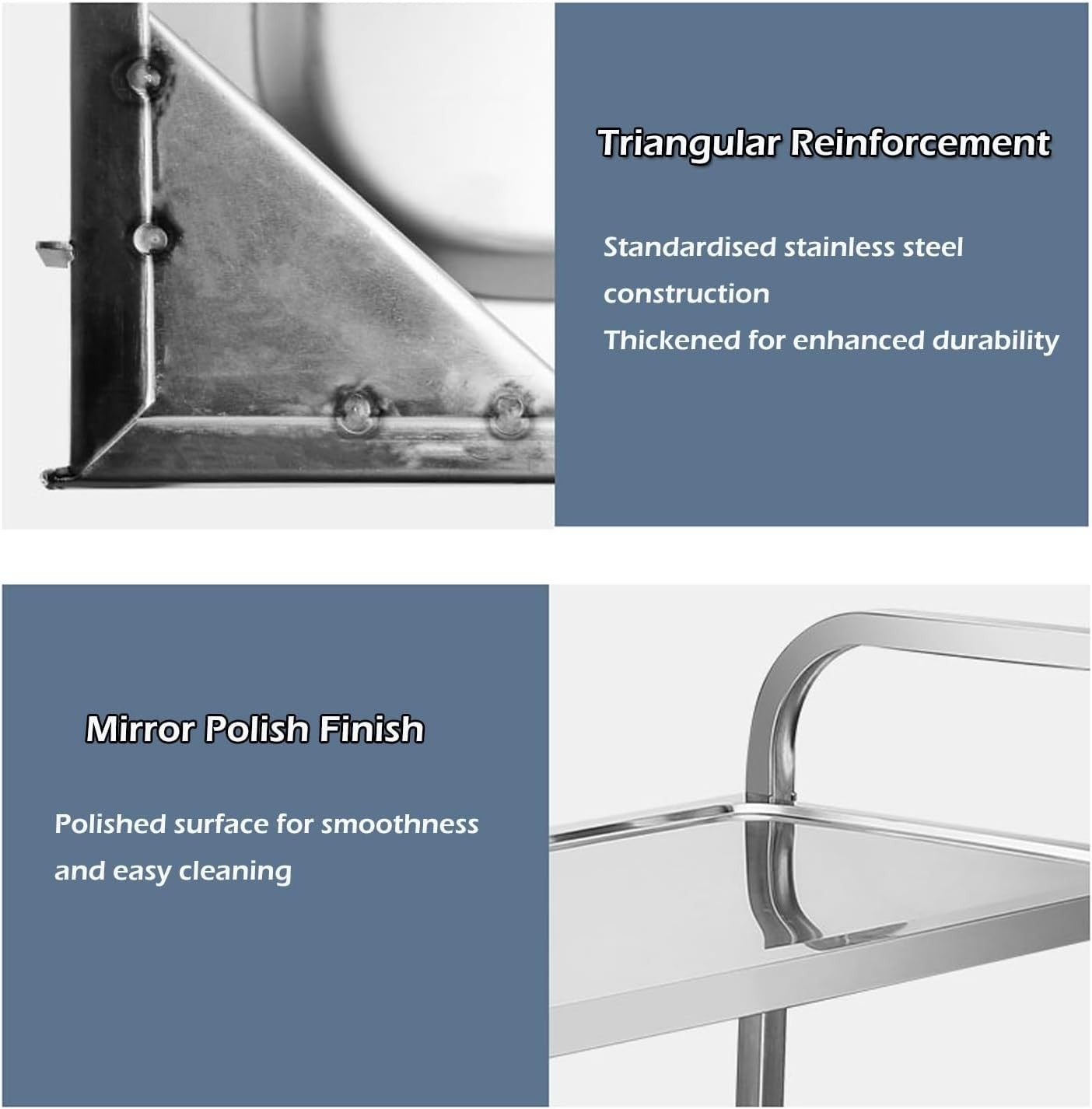 3 Tier Stainless Steel Catering Trolley 750x400x835mm