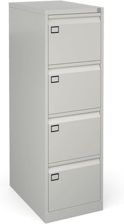Grey Executive Filing Cabinet 4 Drawer Heavy Duty Office Storage
