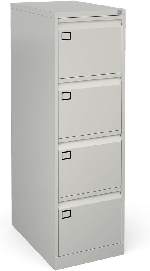 Grey Executive Filing Cabinet 4 Drawer Heavy Duty Office Storage