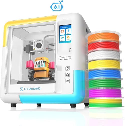 AI Kids Mini 3D Printer 400mm/s Auto Level Quiet WiFi + 8 PLA Set