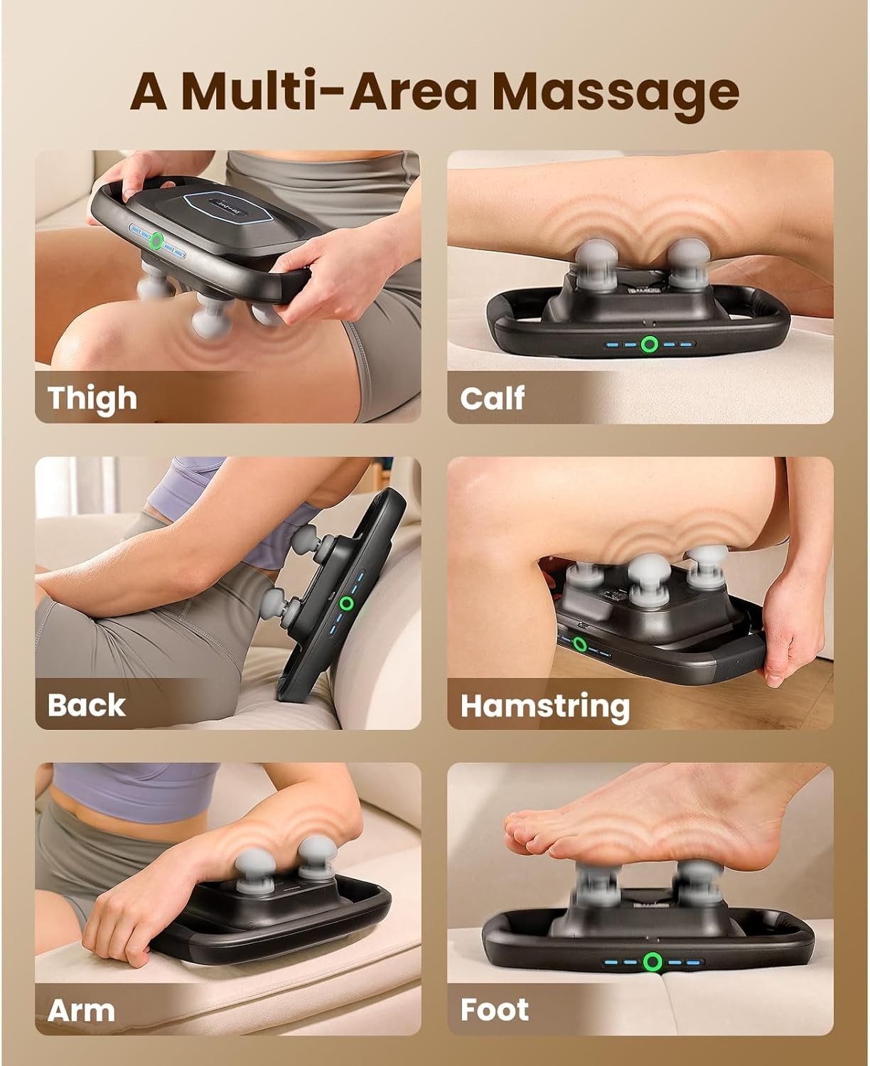 Deep Tissue Massage Gun 4-Head Percussion Back & Shoulder Muscle Pain Relief