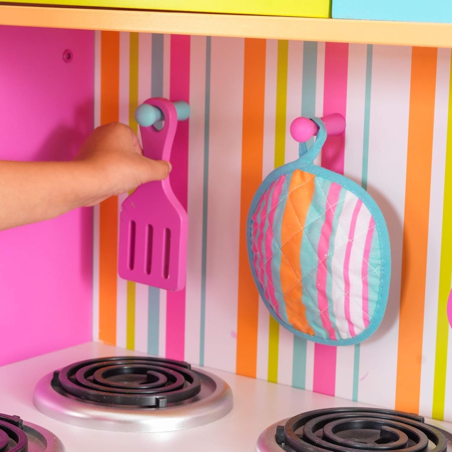 Kids Wooden Play Kitchen Toy Set Oven Microwave Fridge Accessories