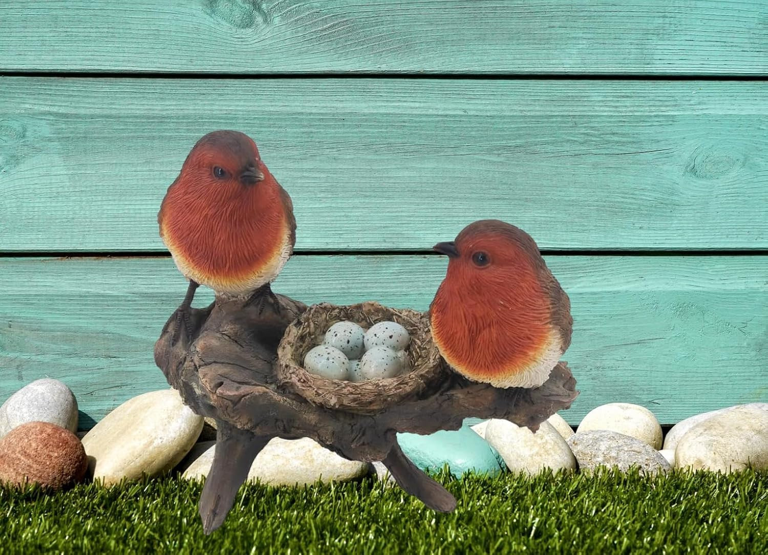 19cm Robin Bird Ornament – Hand-Painted Resin Garden Statue, Frost-Resistant